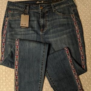 NWT Seven7 jeans 16W, southwestern print on legs